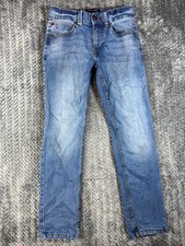 Tommy Hilfiger Straight Leg Jeans Boys 10 Blue Denim Cotton Stretch Mid Rsie