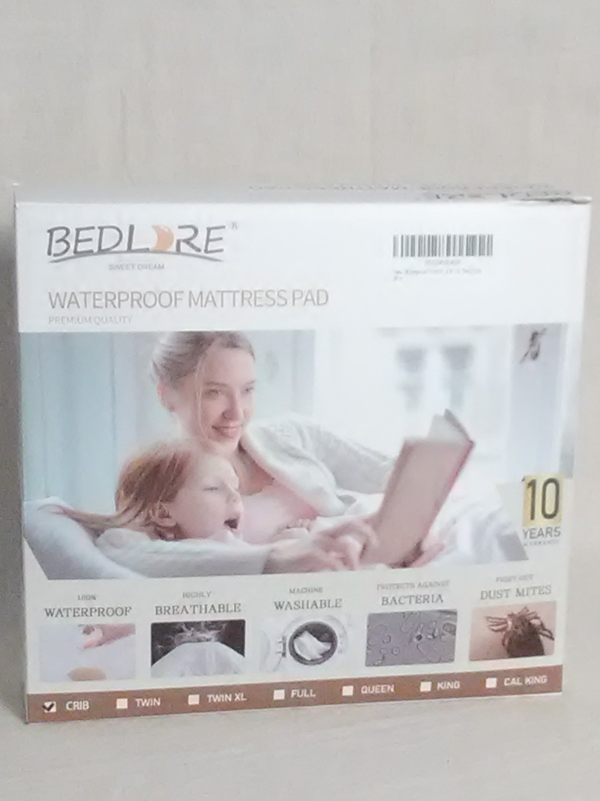 2pc. Grey Waterproof mattress pad fitted cover or standard baby crib mattress