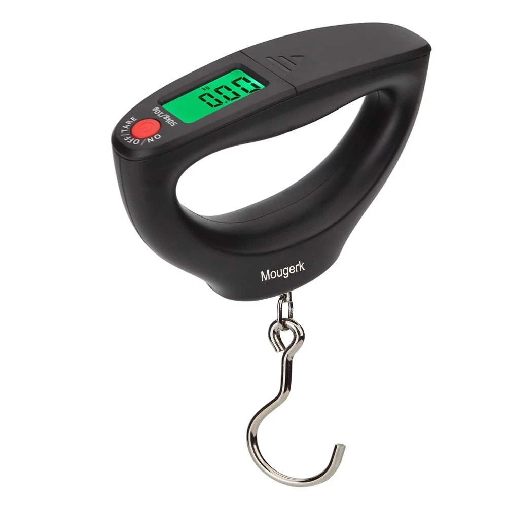 Mougerk 110lb 50kg Portable Luggage Scale Digital Hanging Compact, Black