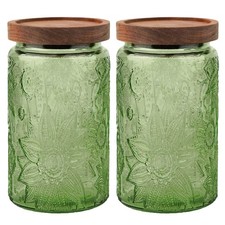 Glass Jar With Lid, Airtight Coffee Canister Sugar Container (34FL OZ Sunflow...