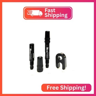 NeoPRO Presta Valve Extension Extender Kit (Pack of 2) w/Valve Key and Cap - Ava