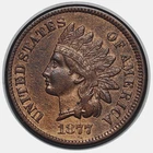1877 Indian Head Cent Penny *Major Key Date* Choice AU++
