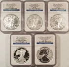 2011 AMERICAN SILVER EAGLE 5 COIN 25TH ANNIVERSARY SET NGC MS/PF70 EARLY RELEASE