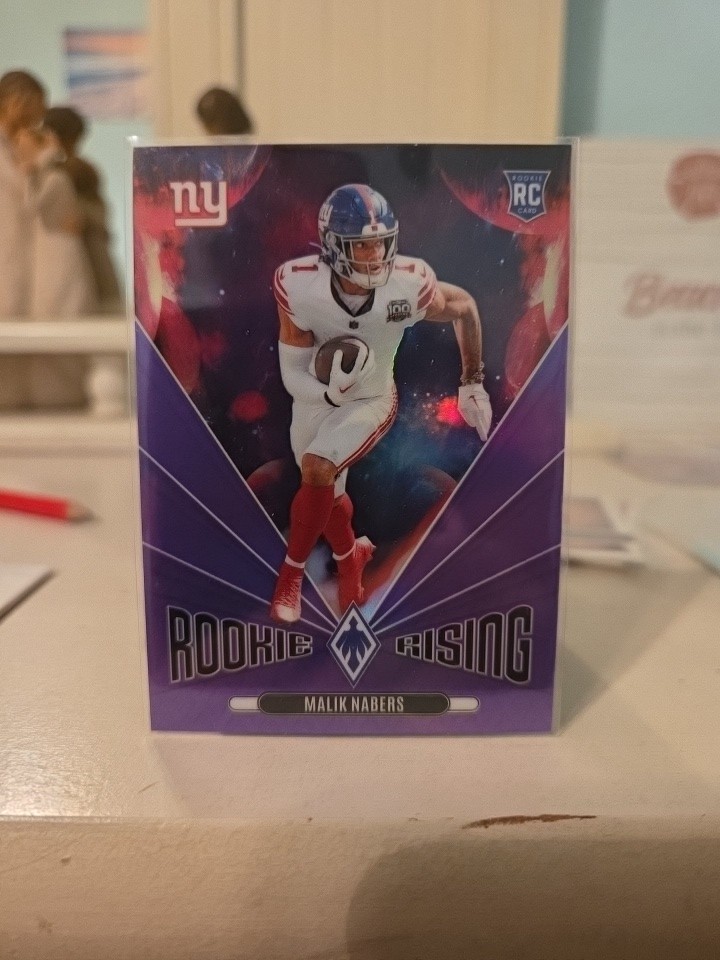 2024 Panini Phoenix Rookie Rising Malik Nabers #RR-MNS Purple NY GIANTS