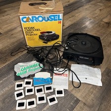 VINTAGE Kodak Carousel 650H Slide Projector Bundle Box Manual Remote Tray Tested