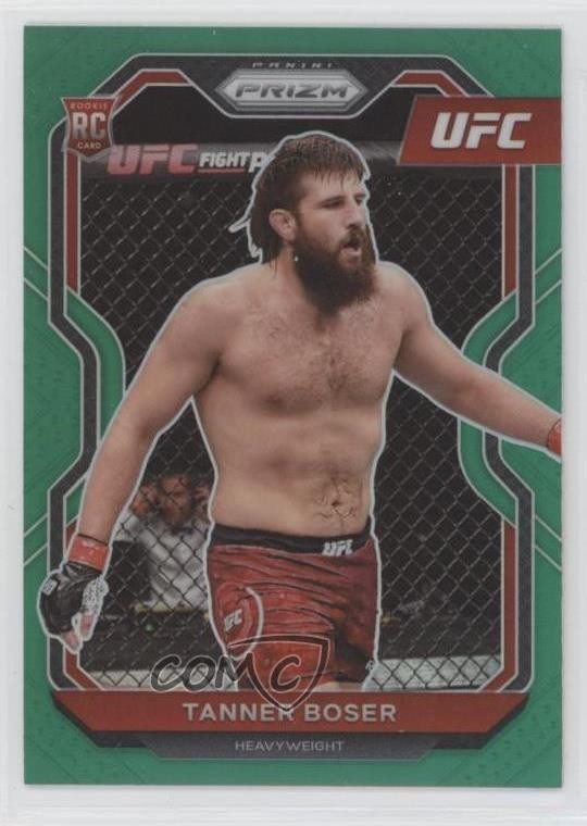 2021 Panini Prizm UFC Green Prizm Tanner Boser #91 Rookie RC