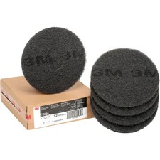 3M 12" Black Stripping Pads 7200 Full Case Floor Stripper 5 inBox 8374