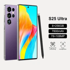S25 Ultra Unlocked 5G Smartphone 7.3inch Android 14 Dual SIM Cell Phones 8+256GB