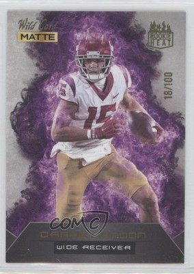 2022 Wild Card MATTE Rookie Heat Silver - Purple Flames /100 Drake London RC 2b2