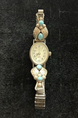 GA Sterling Silver Southwestern Turquoise Quartz Watch