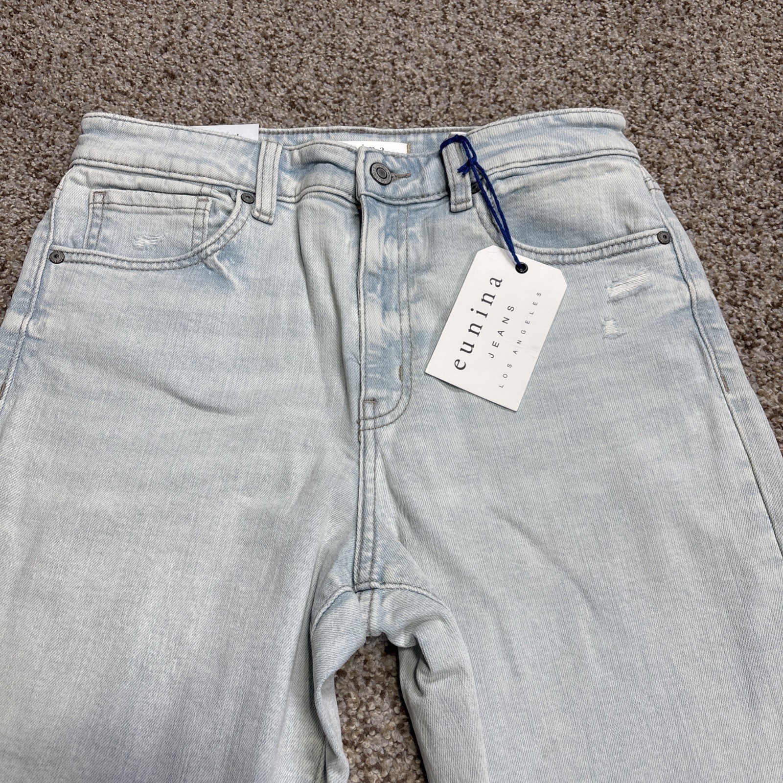 Eunina Womens Tobi Super High Rise Distressed Mom Jeans Size 9 Fits 29 X 25.5 - View 2