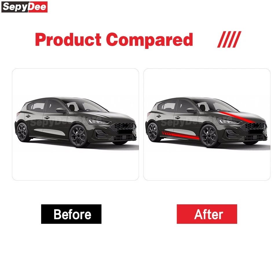 Kits de calcomanías de vinilo calcomanía calcomanía de vinilo para capó de coche Ford Focus RS Foto 3 de 4