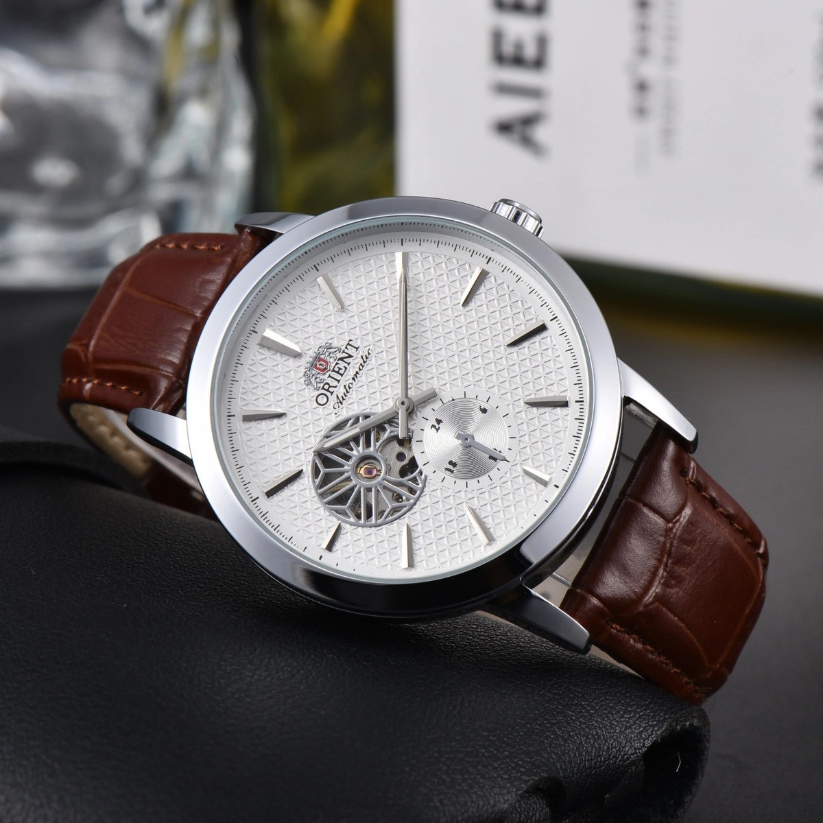 Orient Watch Bambino Japan Movement Leather Strap Men Luxury Look