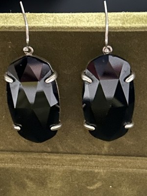 Kenndra Scott Esme Large Black Resin/glass Statement Dangle Earrings 1.25 