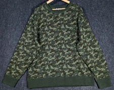 Daniel Cremieux Adirondack Sweater 100% Merino Wool Mens 2XL XXL Camouflage Soft