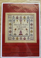 Historical Sampler Company U.K. ~ BOAT BIRTH SAMPLER Cross Stitch Chart Pack