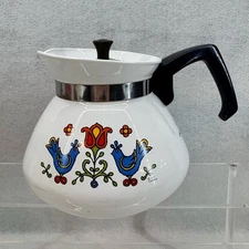Vintage 1975 Corning Ware Country Festival Blue Birds Tea Pot 6 Cups P-104