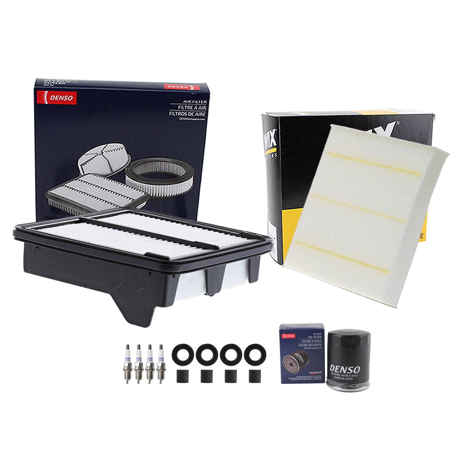 Denso Tune Up Kit NGK 4 Spark Plugs  Boots Kit for Honda Fit 1.5 L4 L15A7 09-13