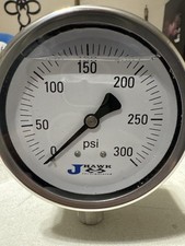 "Manómetro JHAWK 4"" acero inoxidable lleno de líquido 0-300 PSI 1/2"" NPT montaje inferior"