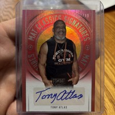 2025 Panini Combat Anthology Tony Atlas Mat Classic Signatures Auto Red 71/99