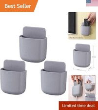 3 Pack Remote Control Holder Wall Mount Holders Hole-Free Phone Charging Orga...