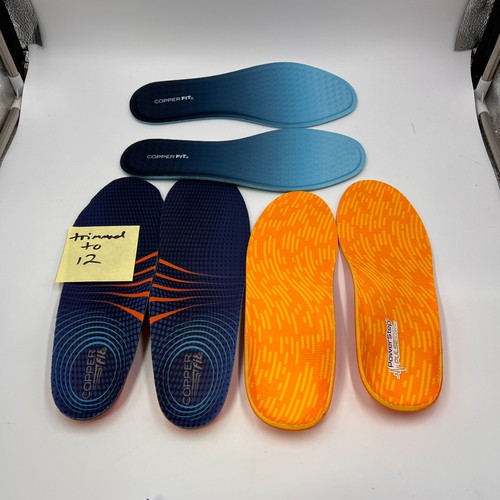 3 EUC Men's copper fit and power step Pulse Insoles, Size 8-14 (ONE TRIMMED 12)