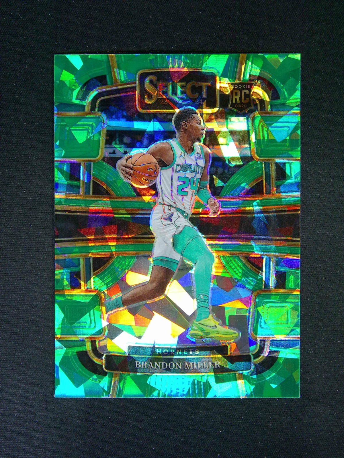 2023-24 Panini Select Brandon Miller #80 RC Rookie Concourse Green Cracked Ice