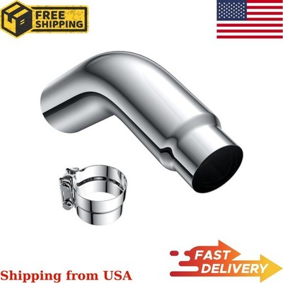 5'' Diesel Exhaust Tip Elbow 5'' Inlet 6'' Outlet 23'' Long Chrome with Clamp