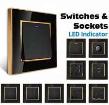 Wallpad Black Nickel Screwless Flatplate Switches & Sockets Black Inserts 