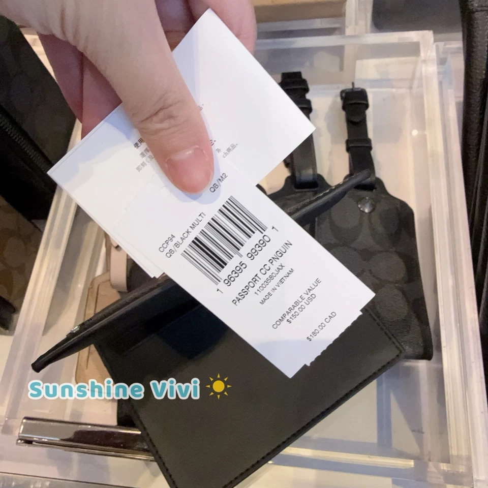 NWT Coach Passport Card Case In Signature Canvas With Penguin Print ccp94 - Image 4 of 4