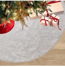 Christmas Tree Skirt  White Carpet Tree Skirt Base Floor Mat Cover 115cm