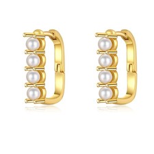 Pearl Earrings for Women Trendy Dainty Hoops Earrings Jewelry