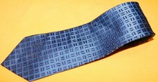 MEN'S VERSA BLUE/LIGHT BLUE SQUARES MOTIF TIE - NECK TIES - DESIGNER TIES.
