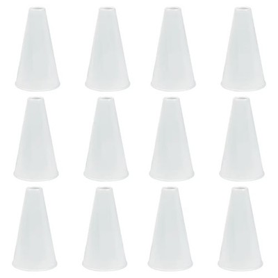 WHITE 8'' MEGAPHONE - 12 pieces