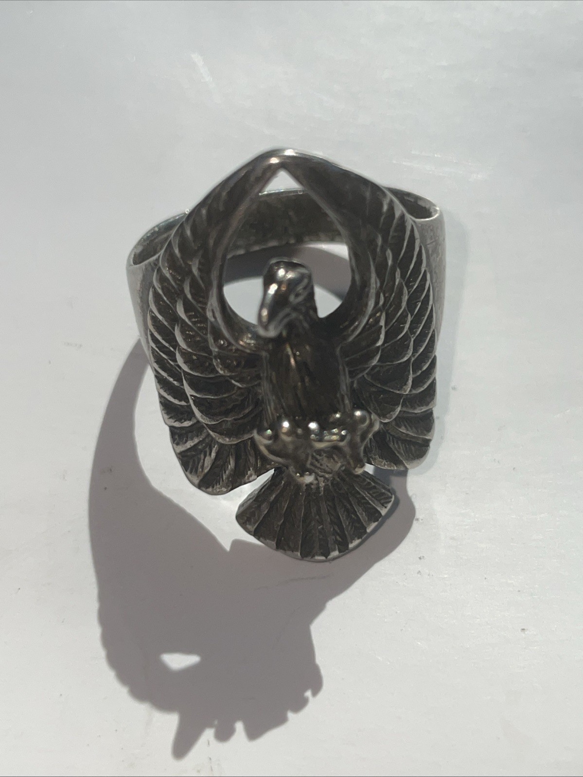 1985 GORDON & SMITH FLYING EAGLE Ring SILVER Plat… - image 1