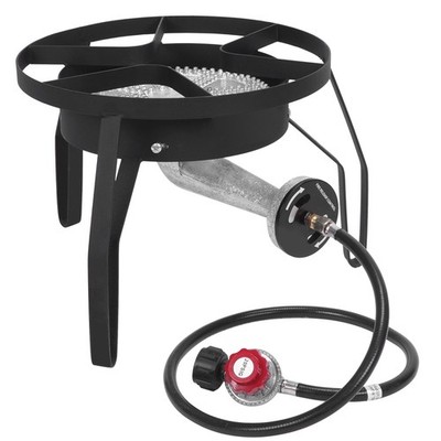 Single Burner Propane Stove Round Outdoor Burner w/ Adjustable 0-20PSI Regulator