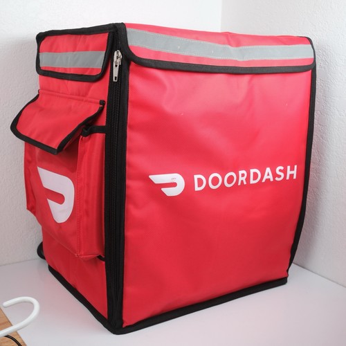 DoorDash Insulated Delivery Backpack Thermal Cooler Shelf Food Bag Red Staff