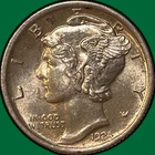 1924 Mercury Dime Uncirculated UNC Coin #35532