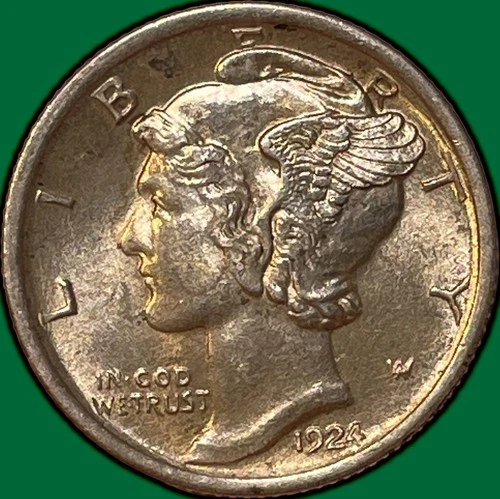 1924 Mercury Dime Uncirculated UNC Coin #35532