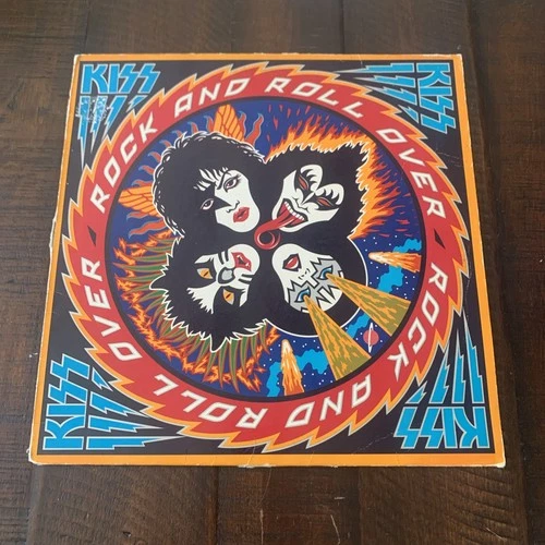 KISS "Rock and Roll Over" Vinyl Record, 1976 Album NBLP 7037 VG/VG INNER Vintage