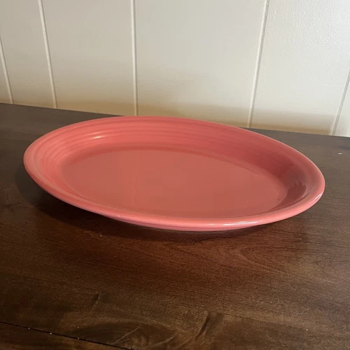 *RETIRED* Fiesta FLAMINGO Pink X Large 13” Oval Serving Platter~ HLC USA