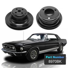 For Sb Ford Water Pump Crank Pulley Single 1 Groove Black Steel 260 289 65-67