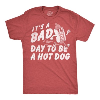 Mens Funny T Shirts Its A Bad Day to Be A Hotdog Sarcastic Fourth Of July