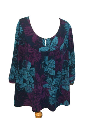 Women's Plus Size Basic Editions 2X 3/4 Length Sleeve Shirt Top Bold Colors