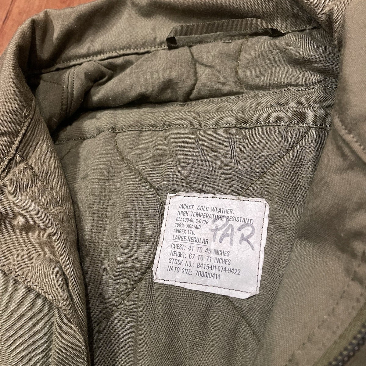 Vintage USAF Avirex CWU/45 Aramid Flight Bomber Jacket Men's Large