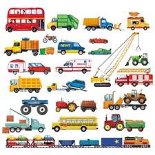 Cars Trucks Construction Vehicle Wall Decals Stickers