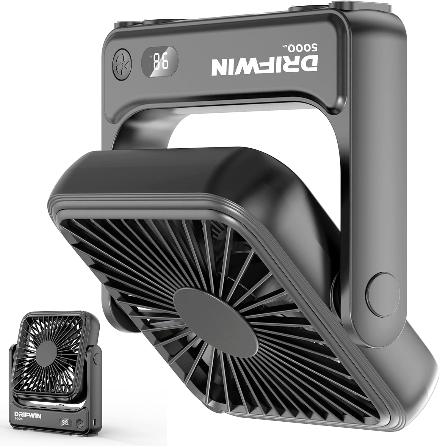 Magnetic Travel Fan, 5000Mah Ultra-Slim Cruise Approved Fan Rechargeable, 4-Spee