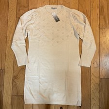 Heart N Crush NWT Women’s Long Sleeve Beige Bobble Sweater Dress Size XL