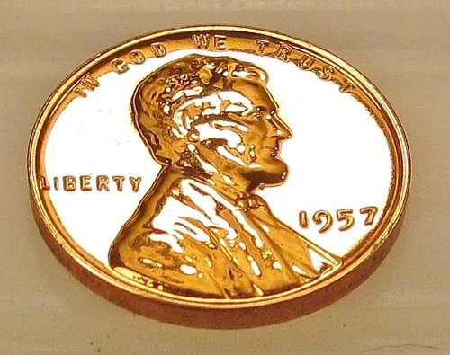 1957 Choice Proof  Lincoln Wheat Cent EYE CANDY Blazing Red Beauty #301 ~ 10