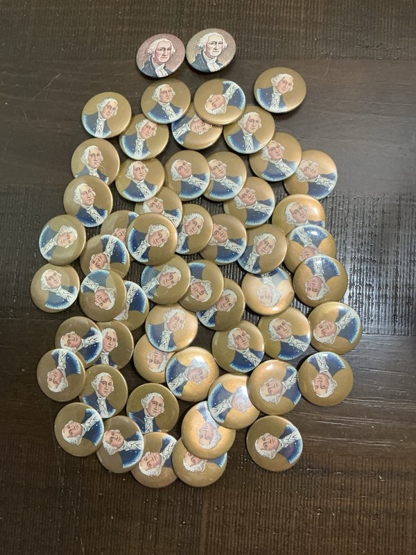 (7) George Washington Pin Back Buttons Lot Of 55
